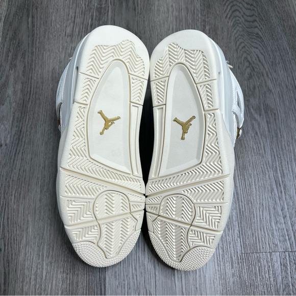 Air Jordan 4 Retro Metallic Gold White Shoes AQ9129-170 Womens Size 10 / B Grade - Picture 7 of 9